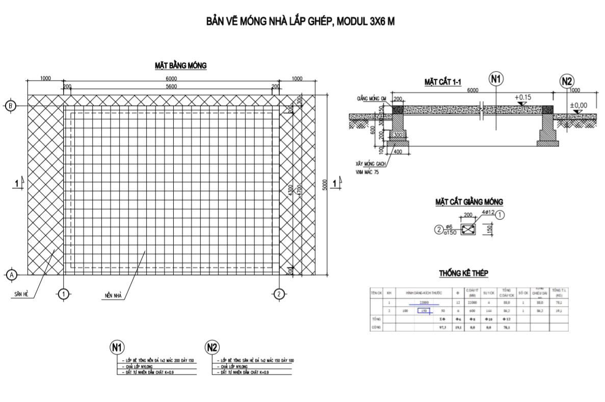Nhà lắp ghép RPC mẫu 03.HT-2023.18M2
