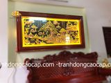  Tranh đồng Tranh Đồng quê đồng đỏ dát vàng 120x230cm 