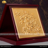  Hộp quà tặng Hoa Hồng để bàn vuông 23x23cm mạ vàng 