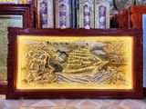  Tranh đồng Thuận buồm xuôi gió dát vàng bạc khung đục 90x170 cm mẫu 2 