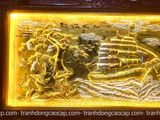  Tranh đồng Thuận buồm xuôi gió dát vàng bạc khung đục 90x170 cm mẫu 1 