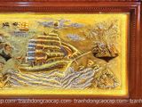  Tranh đồng Thuận buồm xuôi gió dát vàng bạc 90x170 cm mẫu 2 