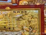  Tranh đồng Thuận buồm xuôi gió dát vàng bạc khung đục 90x170 cm mẫu 3 