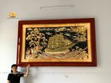  Tranh đồng Thuận buồm xuôi gió đồng đỏ dát 155x255 cm 