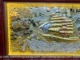  Tranh đồng Thuận buồm xuôi gió dát vàng bạc 90x170 cm mẫu 3 