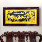  Tranh đồng Mã đáo thành công đồng vàng dát vàng bạc 90x170cm mẫu 1 