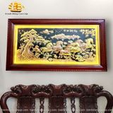  Tranh đồng Mã đáo thành công đồng vàng dát vàng bạc 90x170cm mẫu 4 