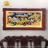  Tranh đồng Mã đáo thành công đồng đỏ dát vàng bạc, khung đục 120x230cm 