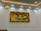  Tranh đồng Mã đáo thành công đồng vàng dát vàng khung đục dát vàng 120x230cm mẫu 1 