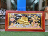  Tranh đồng Thuận buồm xuôi gió đồng đỏ dát vàng bạc 90x170 cm mẫu 2 