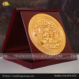  Hộp quà tặng Hoa Sen tròn 23x23cm mạ vàng 