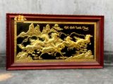  Tranh đồng Mã đáo thành công đồng vàng mạ vàng 24k, khung hương 88x155cm 