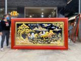  Tranh đồng Mã đáo thành công đồng vàng dát vàng bạc khung hương 127x231cm 