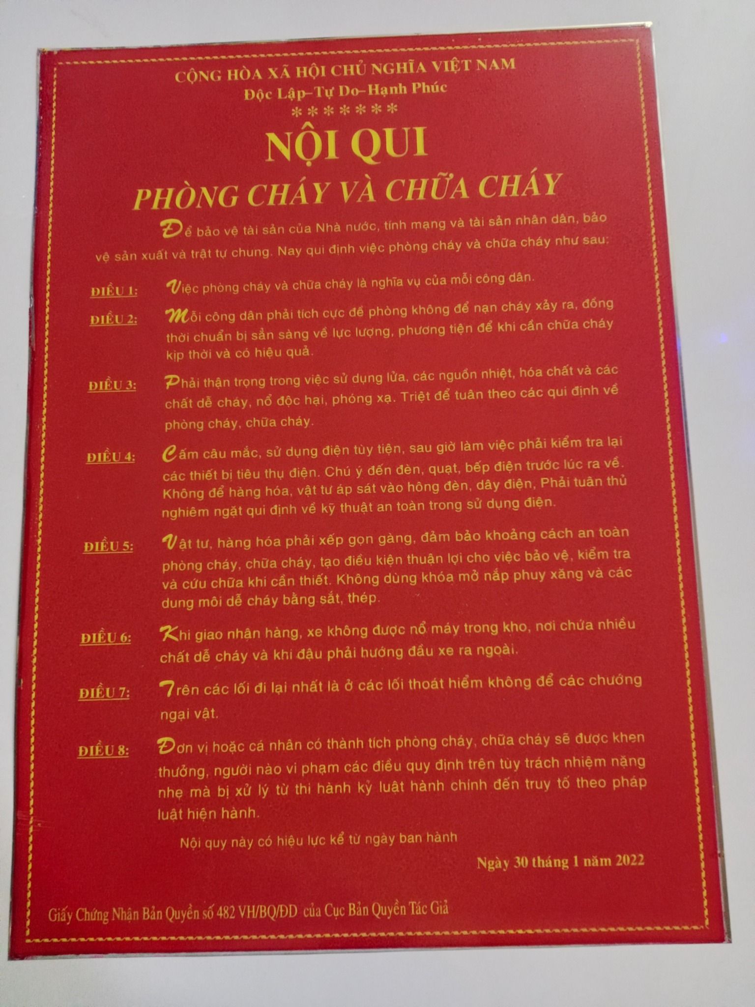 Nội Quy +Tiêu Lệnh