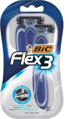 [Mỹ] Dao cạo râu cho Nam sẵn tinh chất lô hội và vitamin E cho da nhạy cảm BIC Flex 3 Sensitive Titanium - gói 3 chiếc