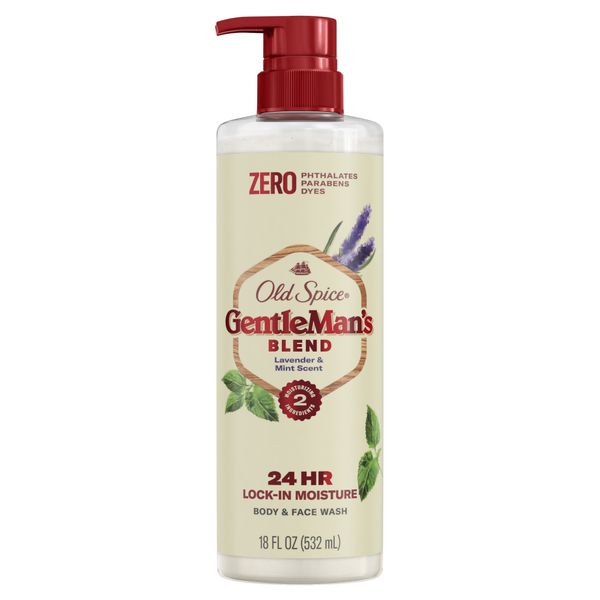 Sữa tắm và rửa mặt cho Nam Old Spice Gentle Man's hương Oải hương & Bạc hà 500 mL [Mỹ]