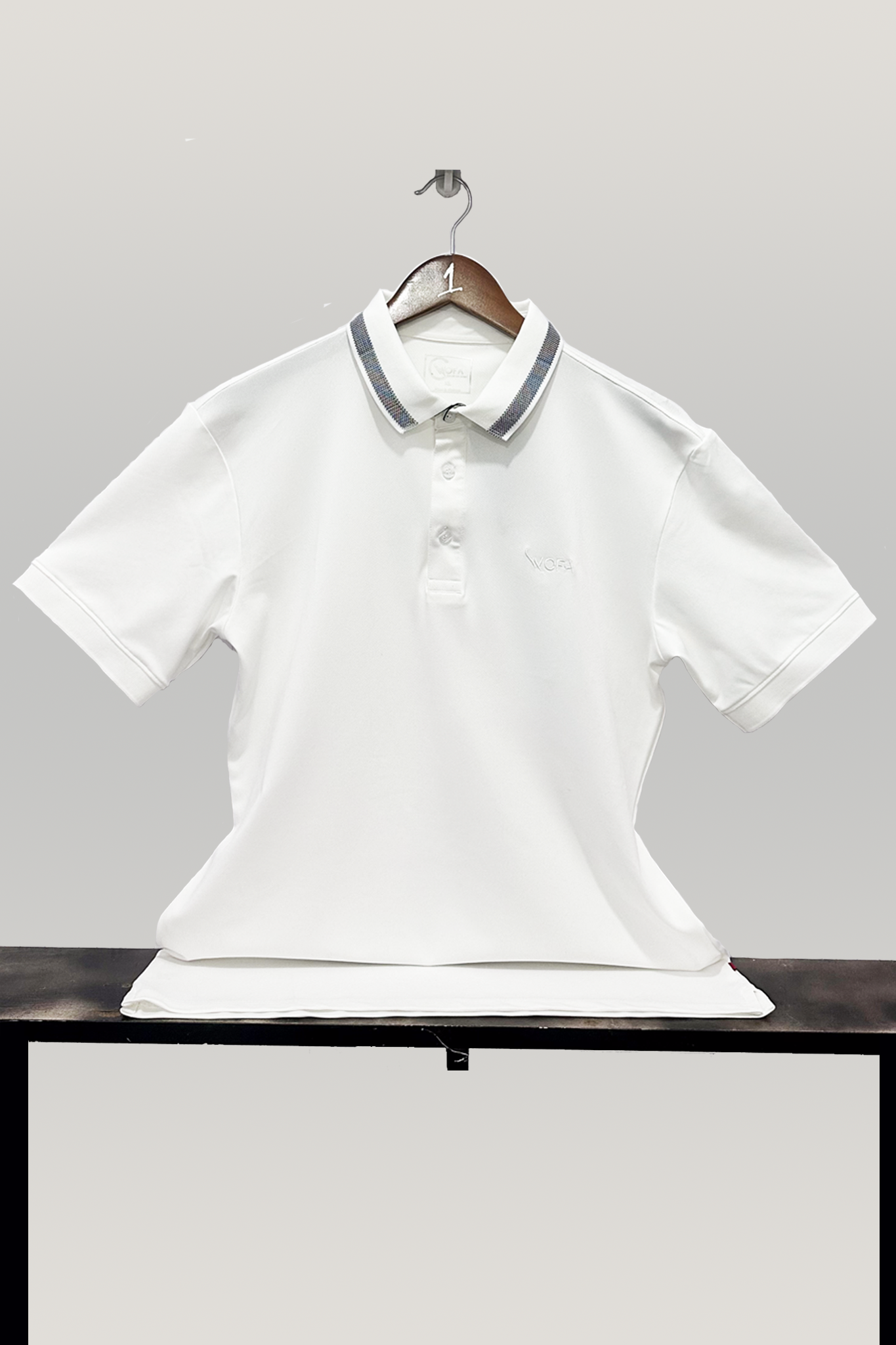 Áo Polo Trắng Basic Bâu Mắt Chim