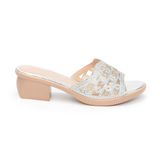 Dép gót nữ Hanatabi quai lưới đính xoàn gót cao 5cm đế PU siêu nhẹ mã HNDE5F923 (Size 36 -> 41)