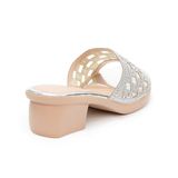 Dép gót nữ Hanatabi quai lưới đính xoàn gót cao 5cm đế PU siêu nhẹ mã HNDE5F923 (Size 36 -> 41)