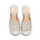 Dép nữ Hanatabi quai lưới đính đá đế xuồng siêu nhẹ cao 7cm mã HNDEL7F942 (Size 35 -> 39)