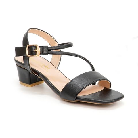 giày sandal nữ cao gót 3cm Hanatabi quai ngang mũi vuông hậu c đế TA bigsize (35-41) mã HNSDG3F895