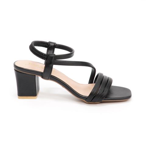 giày sandal nữ cao gót 5cm Hanatabi quai ngang mũi vuông hậu thun đế TA bigsize (35-41) mã HNSDT5F777