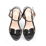 Sandal Nữ Hanatabi Quai Ngang Có Khóa Đế Pu Vân Gỗ Siêu Nhẹ Cao 9cm Hậu C Mã HNSDX9F1013 (Size 35 -> 39)