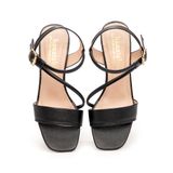 Sandal nữ Hanatabi bản ngang 2 quai chéo khóa mũi vuông gót cao 5cm hậu c mã HNSDG7F896 (Size 35 -> 41)