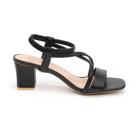 giày sandal nữ cao gót 5cm Hanatabi quai ngang mũi vuông hậu thun đế TA bigsize (35-41) mã HNSDT5F855