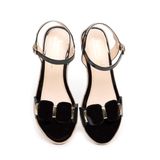 Sandal Nữ Hanatabi Quai ngang có khóa Đế Xuồng Siêu Nhẹ Cao 5cm Hậu C Mã HNSD6F992 (Size 35 -> 39)