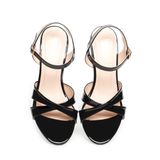 Sandal nữ Hanatabi quai chéo gót cao 7cm hậu c đế TA cao cấp chống trơn trượt mã HNSDG7F1010 (Size 35 -> 41)