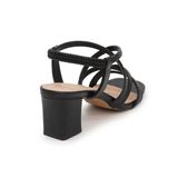 Sandal nữ Hanatabi 3 quai chéo mũi vuông gót cao 5cm hậu thun đế TA cao cấp chống trơn trượt mã HNSDT5F857 (Size 35 -> 41)