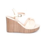 Sandal nữ Hanatabi quai nơ đính đá Đế Xuồng Pu Vân Gỗ siêu nhẹ cao 9cm mã HNSDX9F1019 (Size 35 -> 39)