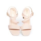 Sandal nữ Hanatabi quai chéo khóa gót lăn vân gỗ cao 7cm đế TA cao cấp chống trơn trượt mã HNSDG7F1020 (Size 35 -> 41)