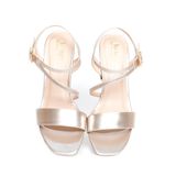 Sandal nữ Hanatabi quai chéo khóa gót lăn vân gỗ cao 7cm đế TA cao cấp chống trơn trượt mã HNSDG7F1020 (Size 35 -> 41)