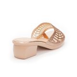 Dép gót nữ Hanatabi quai lưới đính xoàn gót cao 5cm đế PU siêu nhẹ mã HNDE5F925 (Size 36 -> 41)