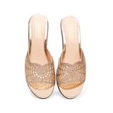 Dép nữ Hanatabi quai lưới đính đá đế xuồng siêu nhẹ cao 7cm mã HNDEL7F942 (Size 35 -> 39)