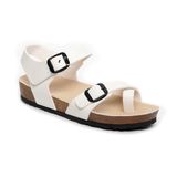 Sandal nữ xỏ ngón Hanatabi 2 quai chéo có khóa đế trấu cao 3cm mã HNSD3F983 (Size 35->39)