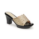 Dép gót nữ Hanatabi quai lưới đính xoàn gót cao 7cm mã HNDE7F883 (Size 36 -> 40)