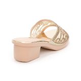 Dép gót nữ Hanatabi quai lưới đính xoàn gót cao 5cm đế PU siêu nhẹ mã HNDE5F924 (Size 36 -> 41)