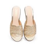 Dép nữ Hanatabi quai lưới đính đá đế xuồng siêu nhẹ cao 7cm mã HNDEL7F942 (Size 35 -> 39)