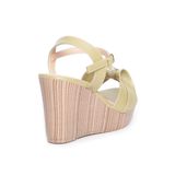 Sandal nữ Hanatabi quai nơ đính đá Đế Xuồng Pu Vân Gỗ siêu nhẹ cao 9cm mã HNSDX9F1019 (Size 35 -> 39)