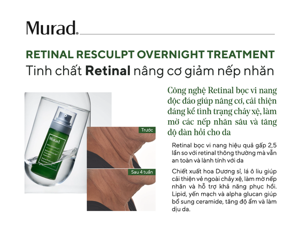 [FLASH DEAL] RESURGENCE - Tinh chất Retinal nâng cơ giảm nếp nhăn##Murad Retinal Resculpt Overnight Treatment 30ml