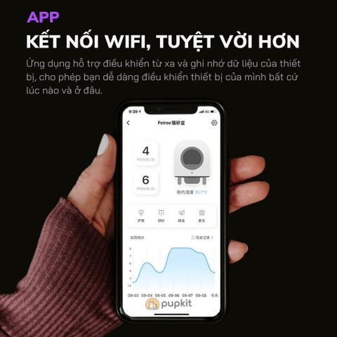  Máy Vệ Sinh Tự Động Cho Mèo PETREE Ver 2 (Có App) 