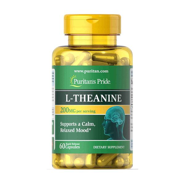  Viên uống bổ não, giảm stress - Puritan's Pride L-Theanine 200mg 60 viên 