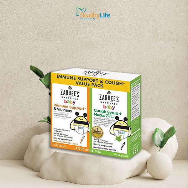  Siro trị ho và tăng đề kháng Zarbee's Naturals Baby Immune Support & Cough Value Pack -118ml. 