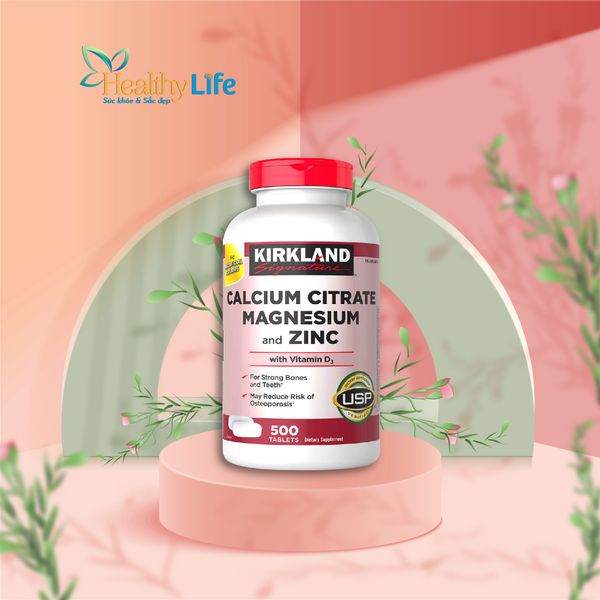  Viên uống Chắc xương Calcium Citrate With Vitamin D, Magnesium and Zinc hộp 500 viên của Mỹ 