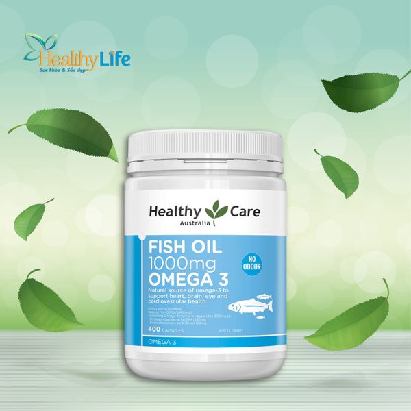  Dầu cá Fish Oil Healthy Care Omega 3 1000mg 400 viên 