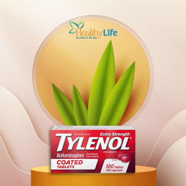  Viên giảm đau hạ sốt Tylenol Extra Strength Coated Tablets 500mg 100 viên. 