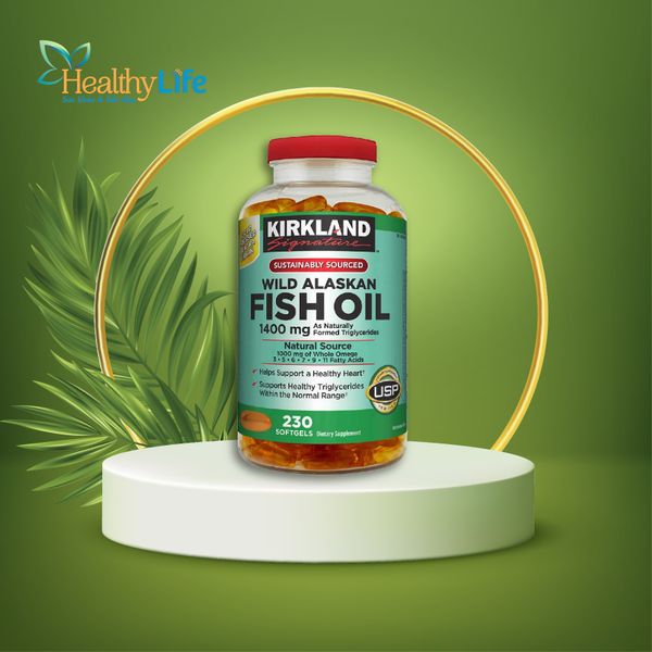  Viên uống Dầu Cá Alaska Kirkland Signature Wild Alaskan Fish Oil 1400 mg 230 viên của Mỹ 